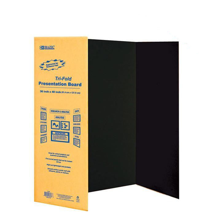 BAZIC 36" X 48" Black Tri-Fold Corrugated Presentation Boards Sold in 24 Units