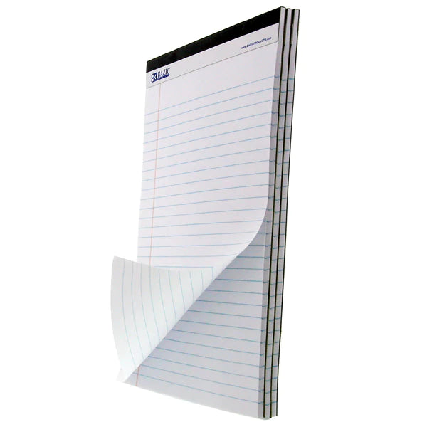 BAZIC 50 Ct. 8.5" X 11.75" White Perforated Writing Pad (12/Pack) Sold In 6 Units