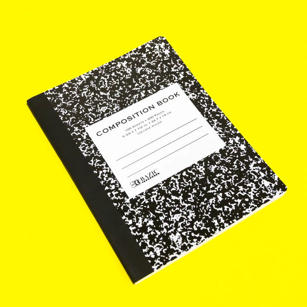 BAZIC C/R 100 Ct. Black Marble Composition Book Sold in 48 Units