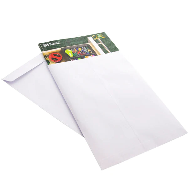 BAZIC 9" x 12" Self-Seal White Catalog Envelope (5/Pack) Sold in 48 Units