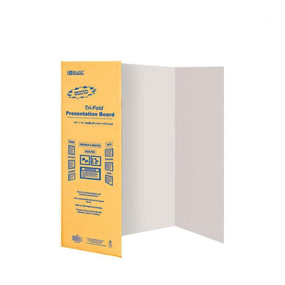 BAZIC 28" X 40" White Tri-Fold Corrugated Presentation Board Sold in 30 Units