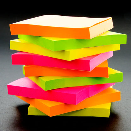 BAZIC 90 Ct. 3" X 3" Neon Stick On Notes (12/Shrink) Sold in 12 Units