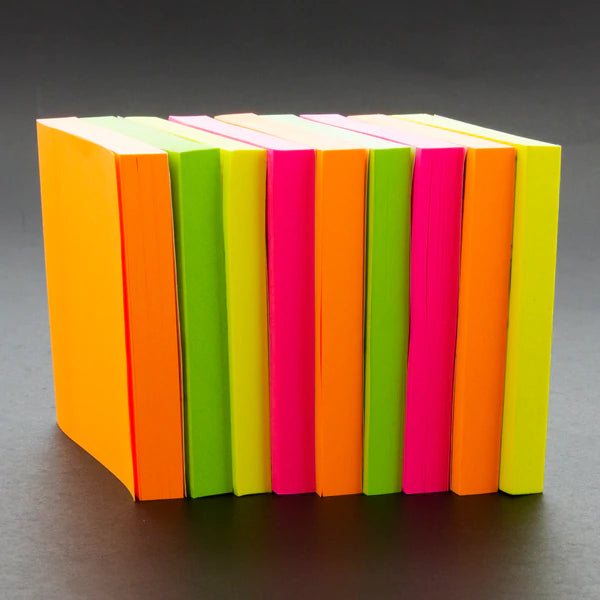 BAZIC 80 Ct. 3" X 3" Neon Stick On Notes Sold in 24 Units