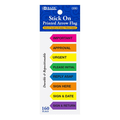 BAZIC 20 Ct. 0.5" X 1.7" Printed Arrow Flags (8/Pack) Sold in 24 Units
