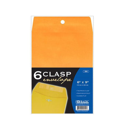 BAZIC 6" X 9" Clasp Envelope (6/Pack) Sold in 48 Units