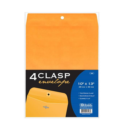 BAZIC 10" X 13" Clasp Envelope (4/Pack) Sold in 48 Units