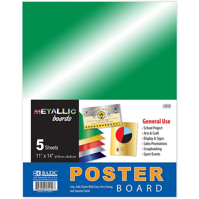 BAZIC 11" x 14" Metallic Poster Boards (5/Pack) Sold in 48 Units