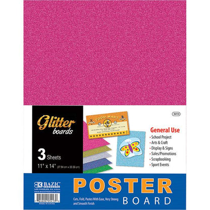 BAZIC 11" x 14" Glitter Poster Boards (3/Pack) Sold in 48 Units