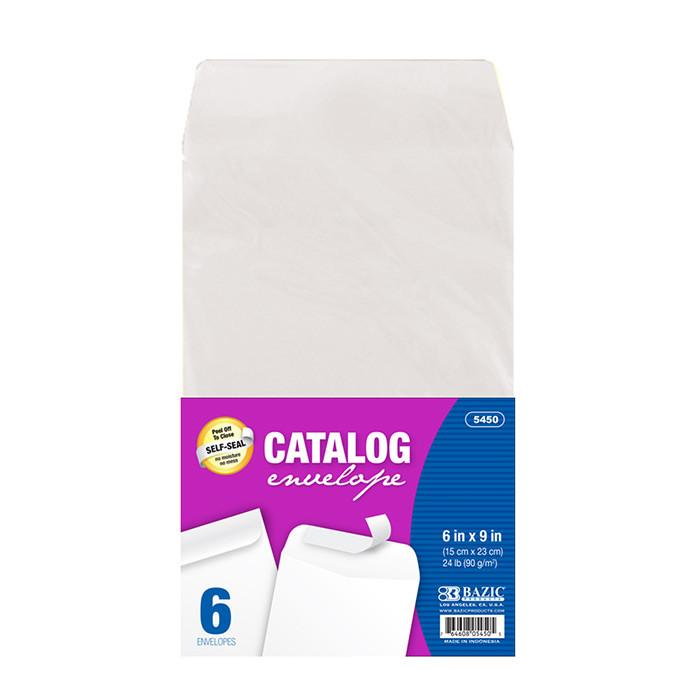 BAZIC 6" x 9" Self-Seal White Catalog Envelope (6/Pack) Sold in 48 Units