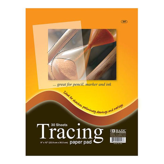 BAZIC 30 Ct. 9" X 12" Tracing Paper Pad Sold in 48 Units