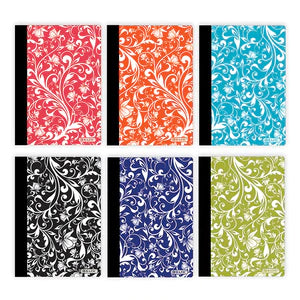 80 Ct. 5" x 7" Floral Poly Cover Personal Composition Book Sold in 48 Units