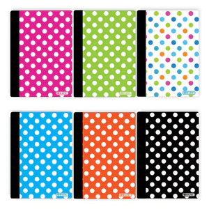 80 Ct. 5" x 7" Polka Dot Poly Cover Personal Composition Book Sold in 48 Units