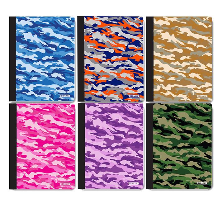 BAZIC C/R 100 Ct. Camouflage Composition Book Sold in 48 Units