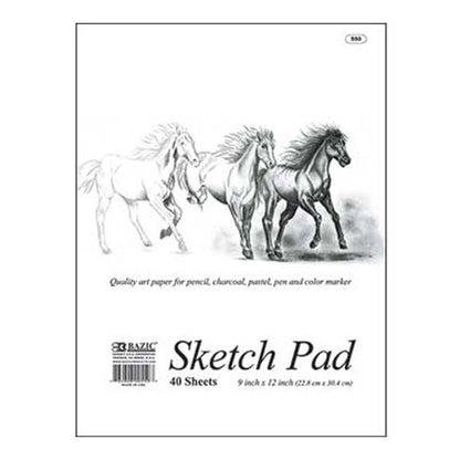 BAZIC 40 Ct. 9" X 12" Premium Sketch Pad Sold in 48 Units