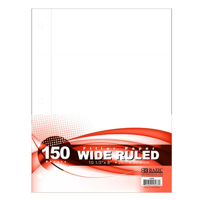 BAZIC W/R 150 Ct. Filler Paper Sold in 24 Units