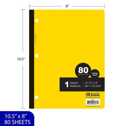 BAZIC C/R 80 Ct. 1-Subject Wireless Notebook Sold in 24 Units
