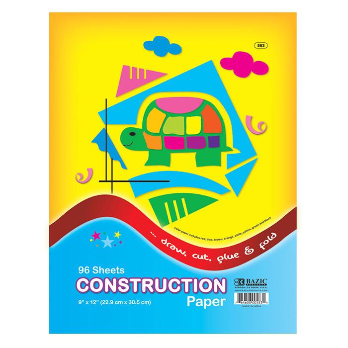 BAZIC 96 Ct. 9" X 12" Construction Paper Sold in 24 Units