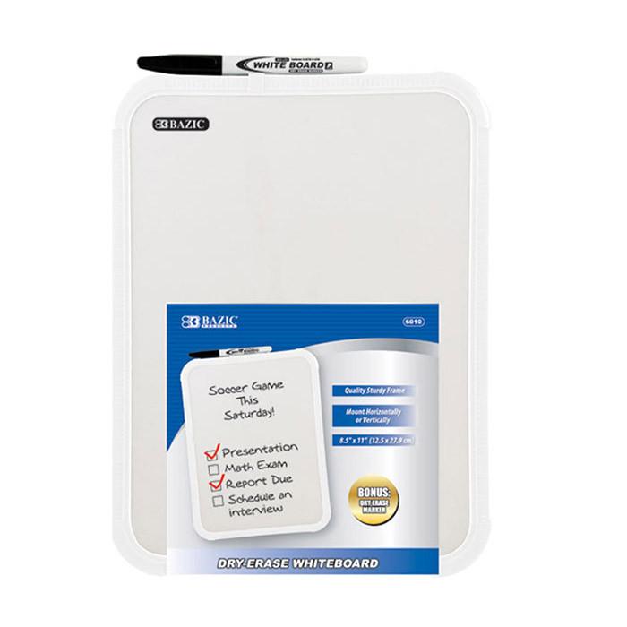 BAZIC 8.5" X 11" Dry Erase Board w/ Marker Sold in 12 Units
