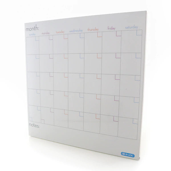 BAZIC 16" X 20" Aluminium Framed Magnetic Dry Erase Calendar Sold in 6 Units