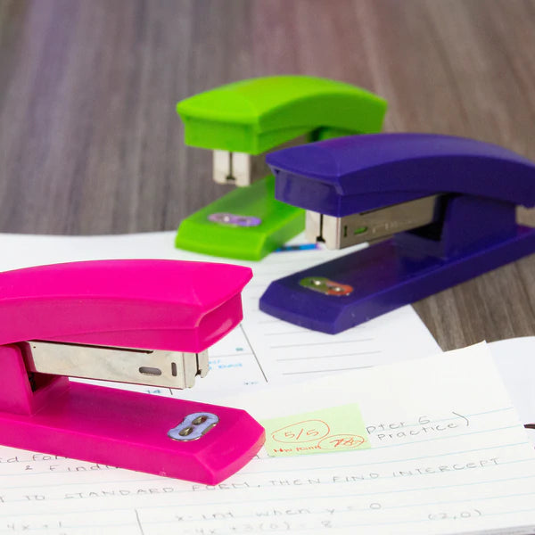 BAZIC Bright Color Standard (26/6) Stapler w/ 500 Ct. Staples Sold in 24 Units