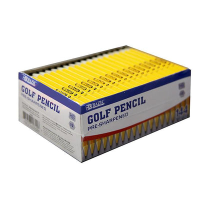 BAZIC Pre-Sharpened #2 Golf Pencil (144/Pack) Sold in 12 Units