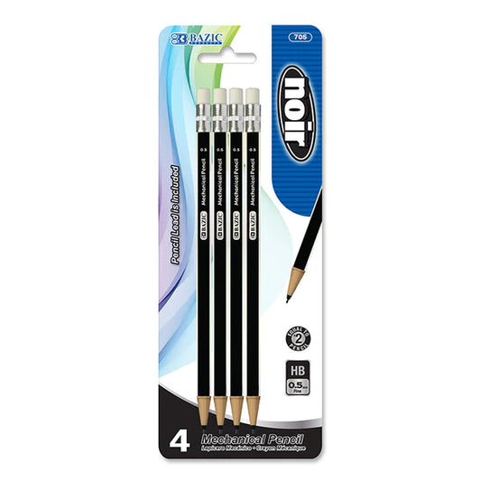 BAZIC Noir 0.5 mm Mechanical Pencil (4/Pack) Sold in 24 Units