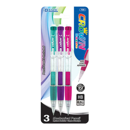 BAZIC Crown 0.5mm Mechanical Pencil (3/Pack) Sold in 24 Units