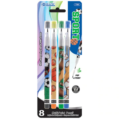 BAZIC Sports Multi-Point Pencil (8/Pack) Sold in 24 Units