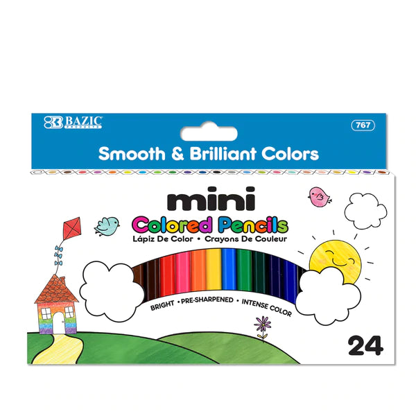 BAZIC 24 Mini Colored Pencils Sold in 24 Units