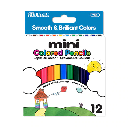 BAZIC 12 Mini Colored Pencils Sold in 24 Units