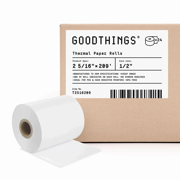2 5/16" x 209' (24 Rolls) Thermal Paper Rolls, Pay at the Pump Gilbarco