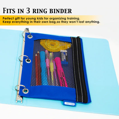 BAZIC 3-Ring Pencil Pouch w/ Mesh Window Sold in 24 Units