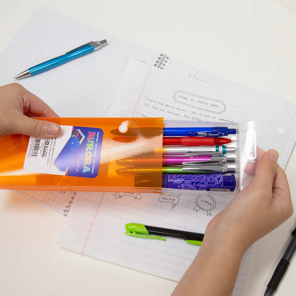 BAZIC Translucent Slider Pencil Case w/ PDQ Display Sold in 36 Units