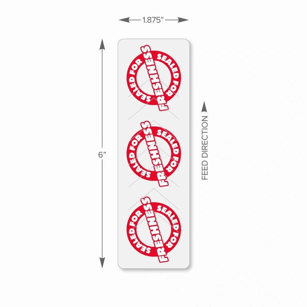 1.875" x 6" Tamper Proof Seal Labels (2000 Labels)