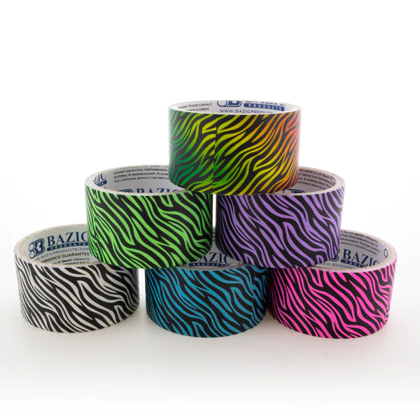 1.88" X 5 Yards Zebra Series Duct Tape Sold in 36 Units