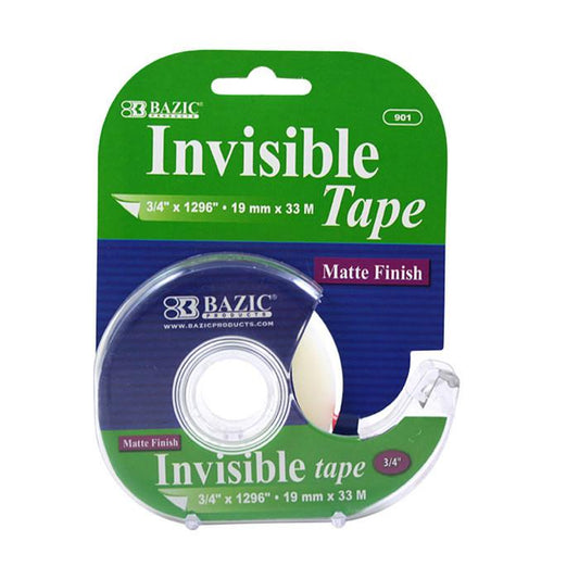 BAZIC 3/4" x 1296" Invisible Tape w/ Dispenser Sold in 24 Units