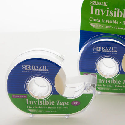 BAZIC 3/4" x 1296" Invisible Tape w/ Dispenser Sold in 24 Units