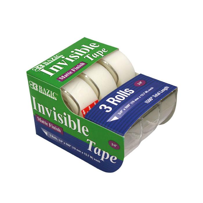 BAZIC 3/4" X 500" Invisible Tape (3/Pack) Sold in 24 Units