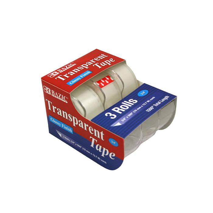 BAZIC 3/4" X 500" Transparent Tape (3/Pack) Sold in 24 Units