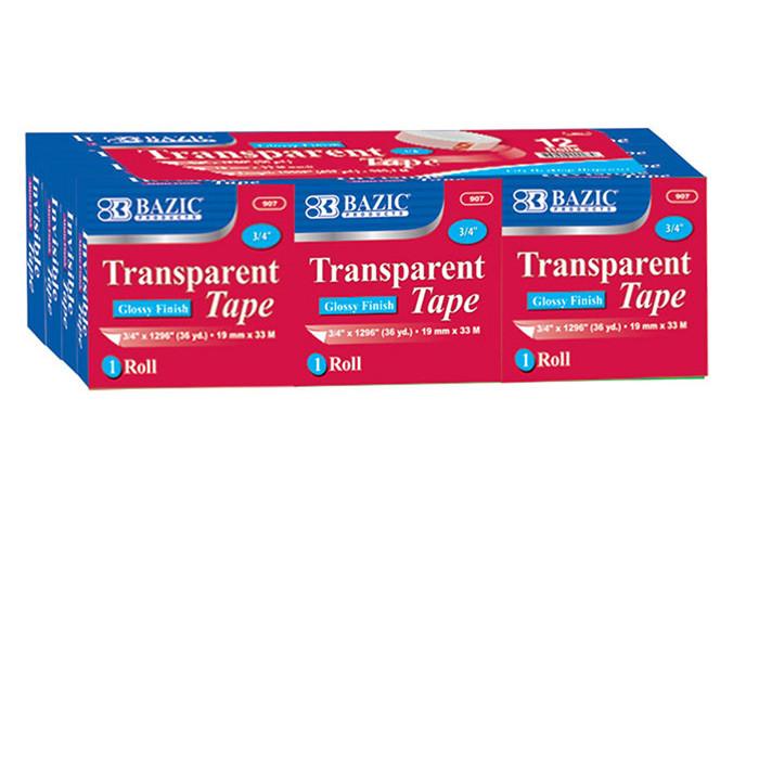 BAZIC 3/4" X 1296" Transparent Tape Refill (12/Pack) Sold in 12 Units
