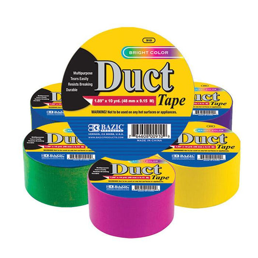 BAZIC 1.88" X 10 Yard Assorted Fluorescent Colored Duct Tape Sold in 36 Units