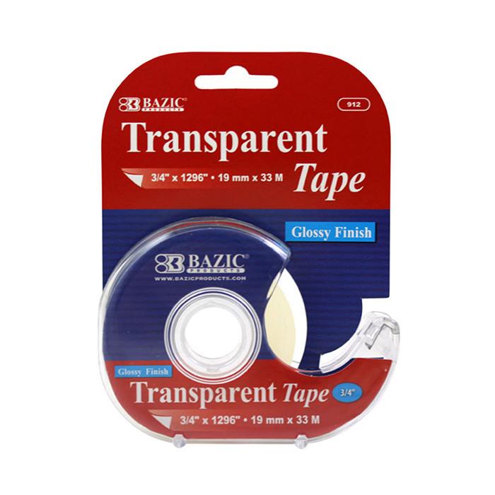 BAZIC 3/4" X 1296" Transparent Tape w/ Dispenser Sold in 24 Units