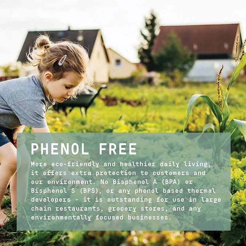 3 1/8" x 200' Phenol Free Thermal Paper Rolls (10 Rolls)