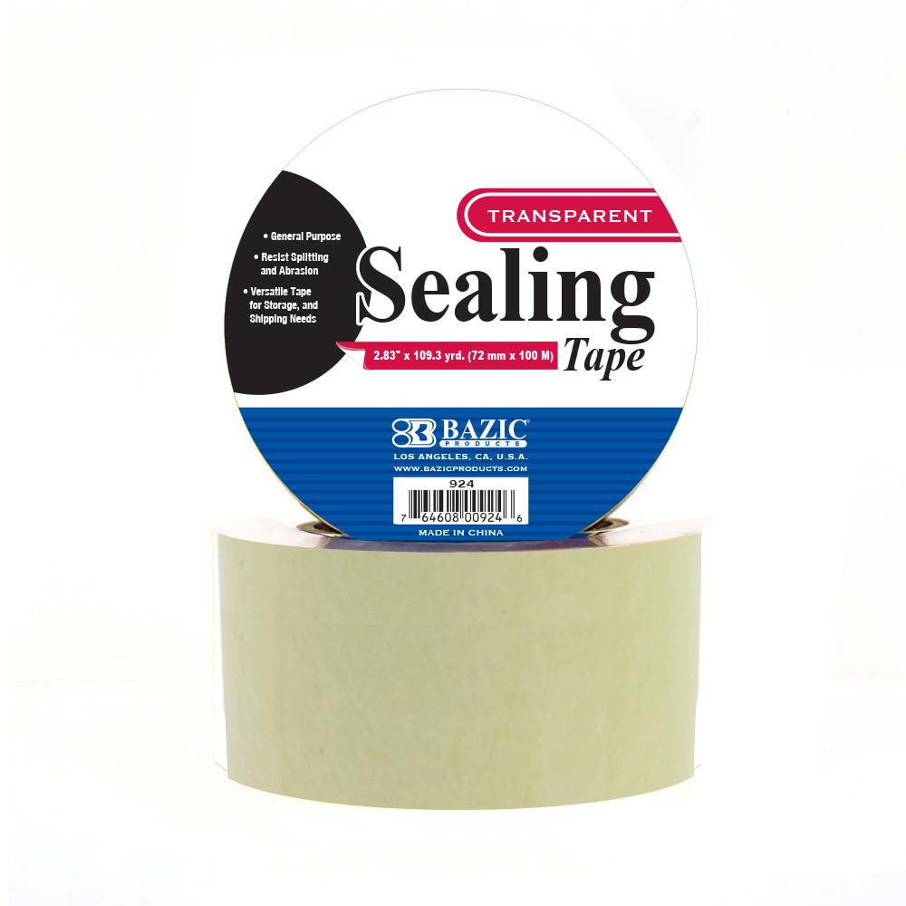 BAZIC 2.83" X 109.3 Yard Clear Packing Tape Sold in 24 Units