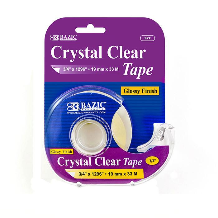BAZIC 3/4" X 1296" Crystal Clear Tape w/ Dispenser Sold in 24 Units