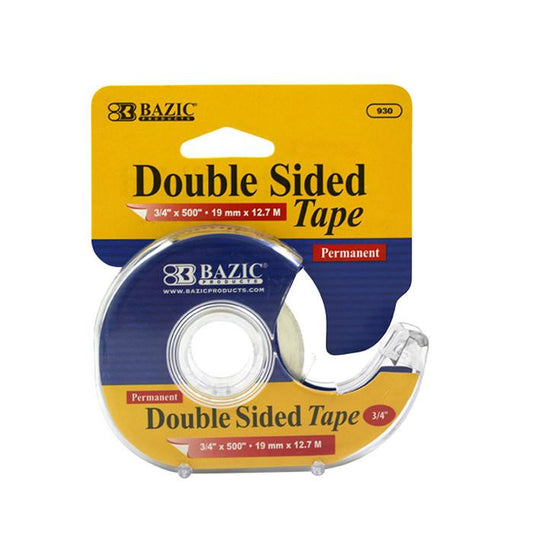 BAZIC 3/4" X 500" Double Sided Permanent Tape w/ Dispenser Sold in 24 Units