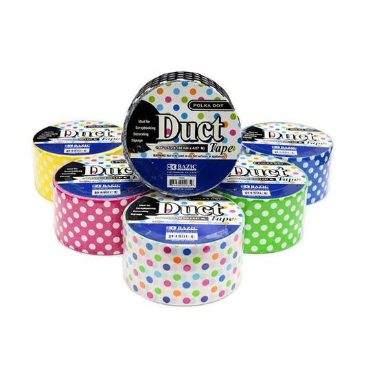 1.88" X 5 Yards Polka Dot Series Duct Tape Sold in 36 Units