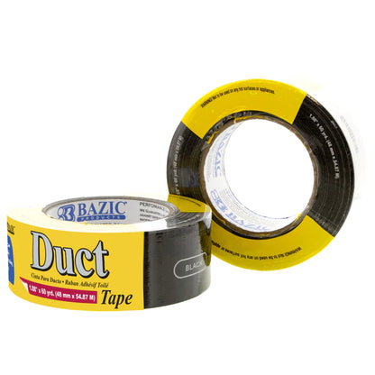 BAZIC 1.88" X 60 Yards Black Duct Tape Sold in 12 Units