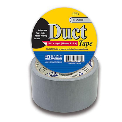 BAZIC 1.88" X 10 Yards Silver Duct Tape Sold in 36 Units
