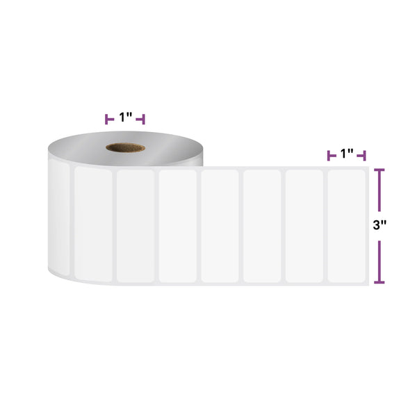 3" x 1", 1 inch Core, Direct Thermal Labels, 1310/Roll, 12 Rolls/Case